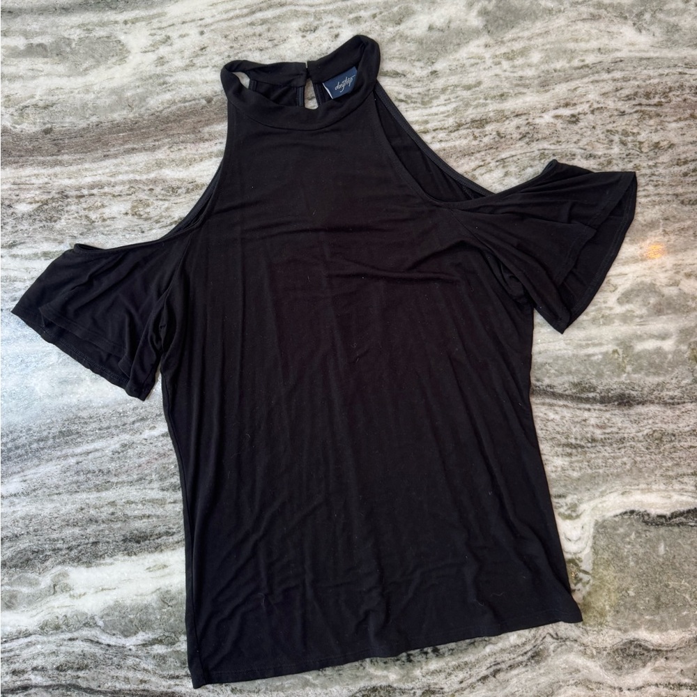 Elegant Black Cold Shoulder Top